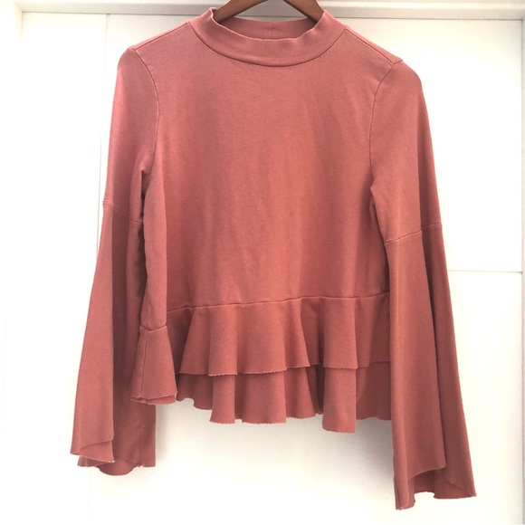 bp Tops - BP Bell Sleeve flutter Pink Top